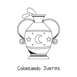 Imagen para colorear de vasija con agua fácil