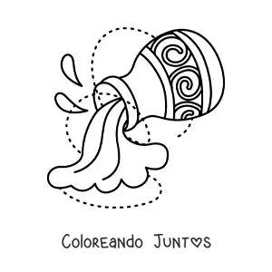 Imagen para colorear de símbolo del signo Acuario