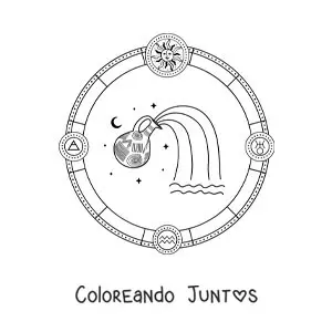 Imagen para colorear de símbolos de Acuario