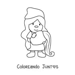 Imagen para colorear de gnomo animado infantil del signo Acuario