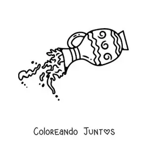 Imagen para colorear de una vasija derramando agua