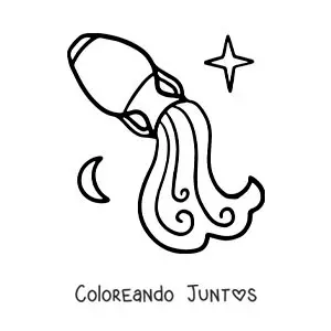 Imagen para colorear de emoji de Acuario