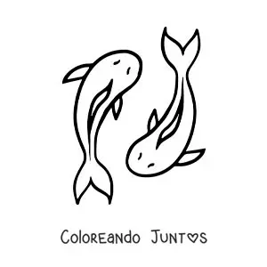 Imagen para colorear de emoji de Piscis