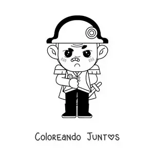 Imagen para colorear de caricatura de Napoleón Bonaparte enojado
