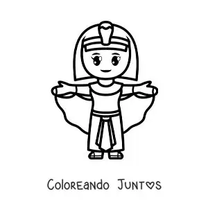 Imagen para colorear de caricatura de Cleopatra fácil