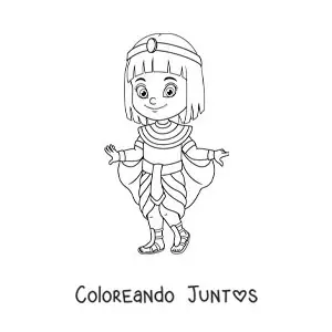 Imagen para colorear de caricatura de Cleopatra