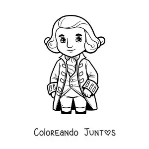 Imagen para colorear del presidente George Washington animado