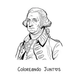 Imagen para colorear del presidente George Washington realista