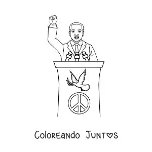 Imagen para colorear de Martin Luther King animado en su discurso i have a dream