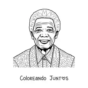 Imagen para colorear de Nelson Mandela