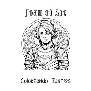 Imagen para colorear de Joan of Arc animada con su nombre