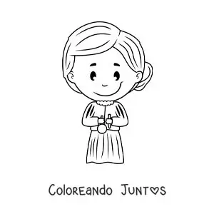 Imagen para colorear de una caricatura de Marie Curie