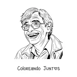 Imagen para colorear de Stephen Hawking joven