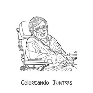 Imagen para colorear de Stephen Hawking