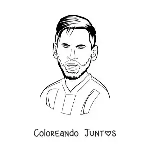 Imagen para colorear de una caricatura de Messi con barba