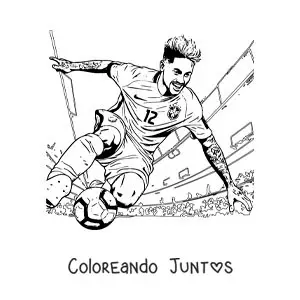 Imagen para colorear de Neymar anotando un gol