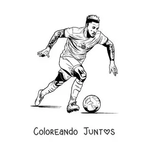 Imagen para colorear de Neymar en un partido de fútbol