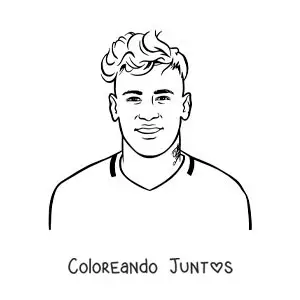 Imagen para colorear de Neymar joven animado