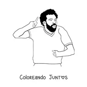 Imagen para colorear de caricatura de Mohamed Salah