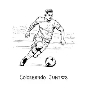 Imagen para colorear de Cristiano Ronaldo animado jugando fútbol