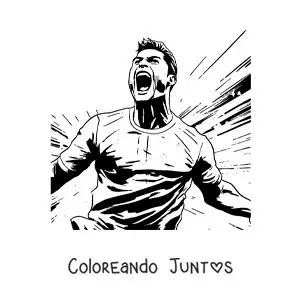 Imagen para colorear de Cristiano Ronaldo celebrando