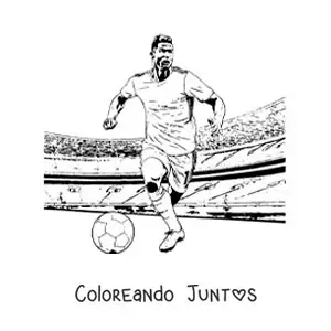Imagen para colorear de Cristiano Ronaldo en un partido de fútbol en estilo realista