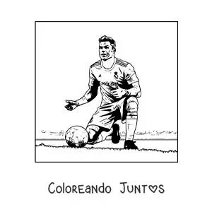 Imagen para colorear de Cristiano Ronaldo enojado en un juego de fútbol