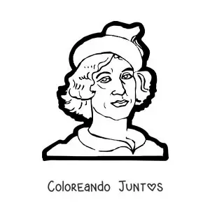 Imagen para colorear de retrato de Nicolás Copérnico fácil