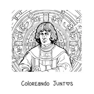 Imagen para colorear de Nicolás Copérnico animado