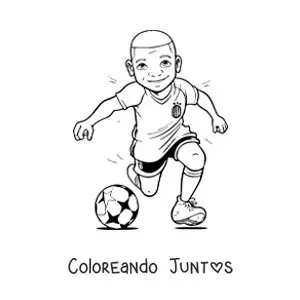 Imagen para colorear de caricatura de Kylian Mbappé