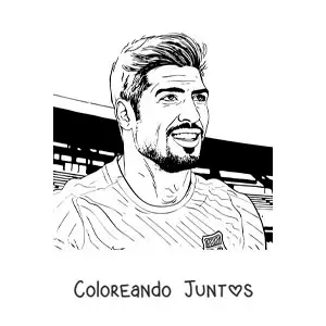 Imagen para colorear de retrato de Luis Suárez en estilo realista