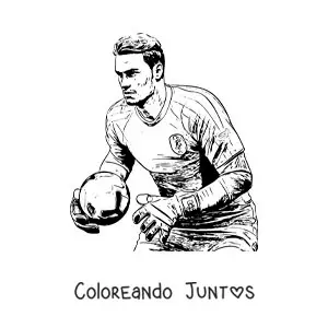 Imagen para colorear de Manuel Neuer jugando fútbol