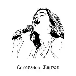 Imagen para colorear de Dua Lipa animada cantando