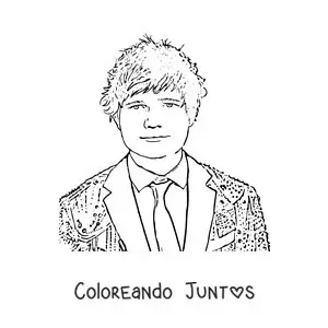 Imagen para colorear de Ed Sheeran animado
