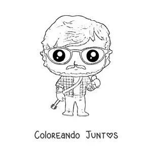 Imagen para colorear de funko pop de Ed Sheeran