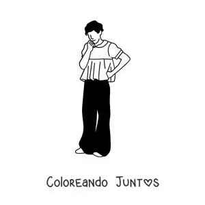 Imagen para colorear de silueta de Harry Styles de su álbum Harry's House