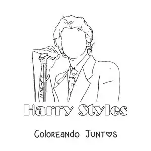 Imagen para colorear de silueta de Harry Styles cantando