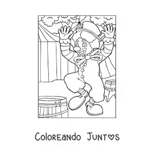 Imagen para colorear de un payaso en el circo