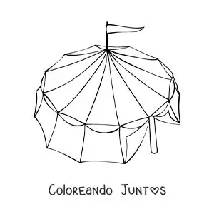 Imagen para colorear de una tienda de circo grande