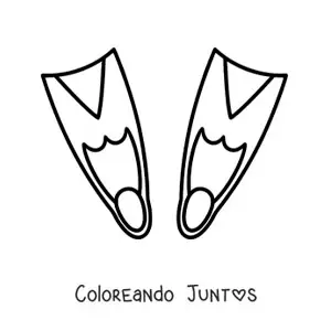 Imagen para colorear de un par de chapaletas para natación
