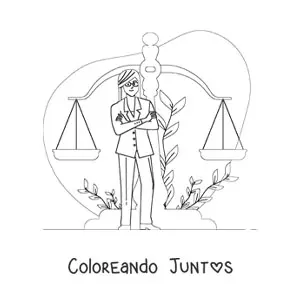 Imagen para colorear de una mujer abogado