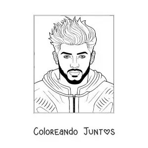Imagen para colorear de Zayn Malik animado