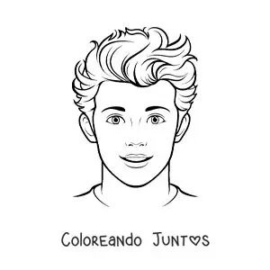 Imagen para colorear de Shawn Mendes en caricatura