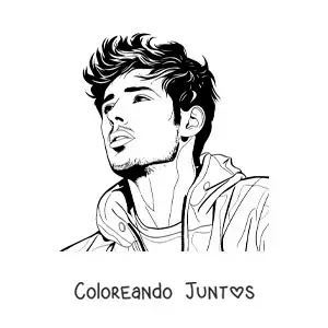 Imagen para colorear de un retrato de Sebastián Yatra
