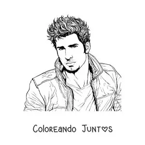 Imagen para colorear de Sebastián Yatra animado