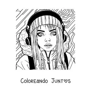 Imagen para colorear de Billie Eilish animada
