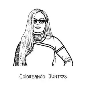 Imagen para colorear de Karol G con lentes de sol