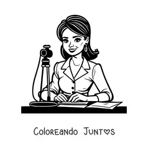 Imagen para colorear de una periodista en la televisión