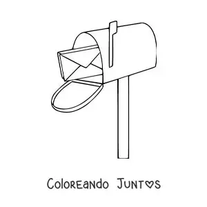 Imagen para colorear de una carta en un buzón