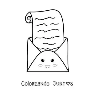 Imagen para colorear de una carta animada